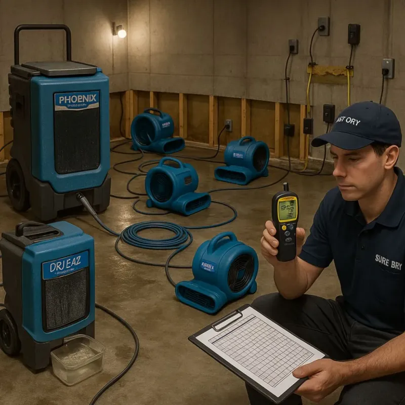Structural Drying and Dehumidification process in Sharonville, OH